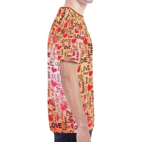 Love Pattern by K.Merske New All Over Print T-shirt for Men (Model T45)