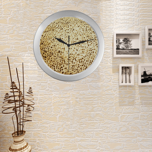 Matzo Silver Color Wall Clock