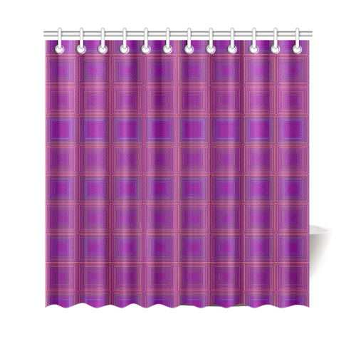 Purple gold multicolored multiple squares Shower Curtain 69"x70"