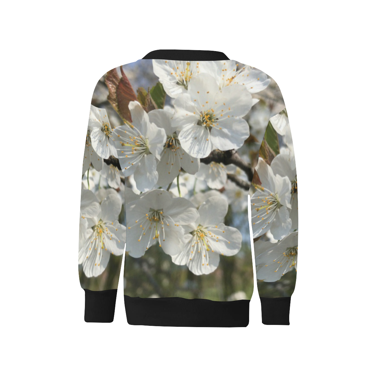 white flower Kids' All Over Print Sweatshirt (Model H37)