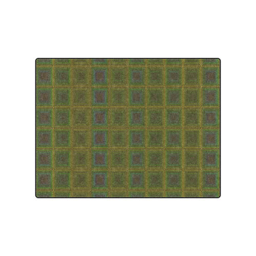 Green violet multicolored multiple squares Blanket 50"x60"