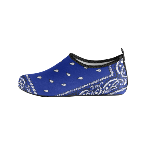KERCHIEF PATTERN BLUE Women's Slip-On Water Shoes (Model 056)
