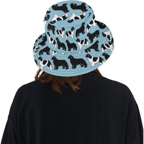 newfies on blue bucket hat All Over Print Bucket Hat