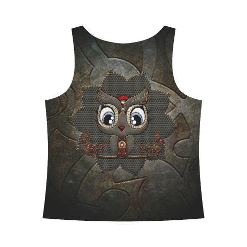Funny steampunk owl All Over Print Tank Top for Women (Model T43)