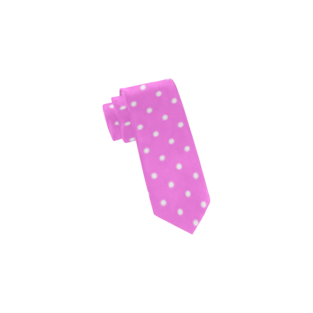 pink polka Classic Necktie (Two Sides)