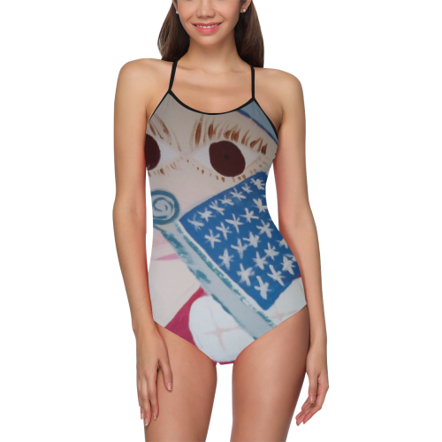 wheat fields Strap Swimsuit ( Model S05)