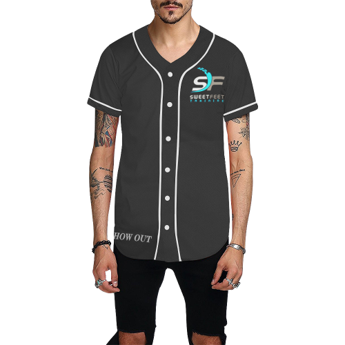 SFT Baseball T Black SHOW OUT All Over Print Baseball Jersey for Men (Model T50)