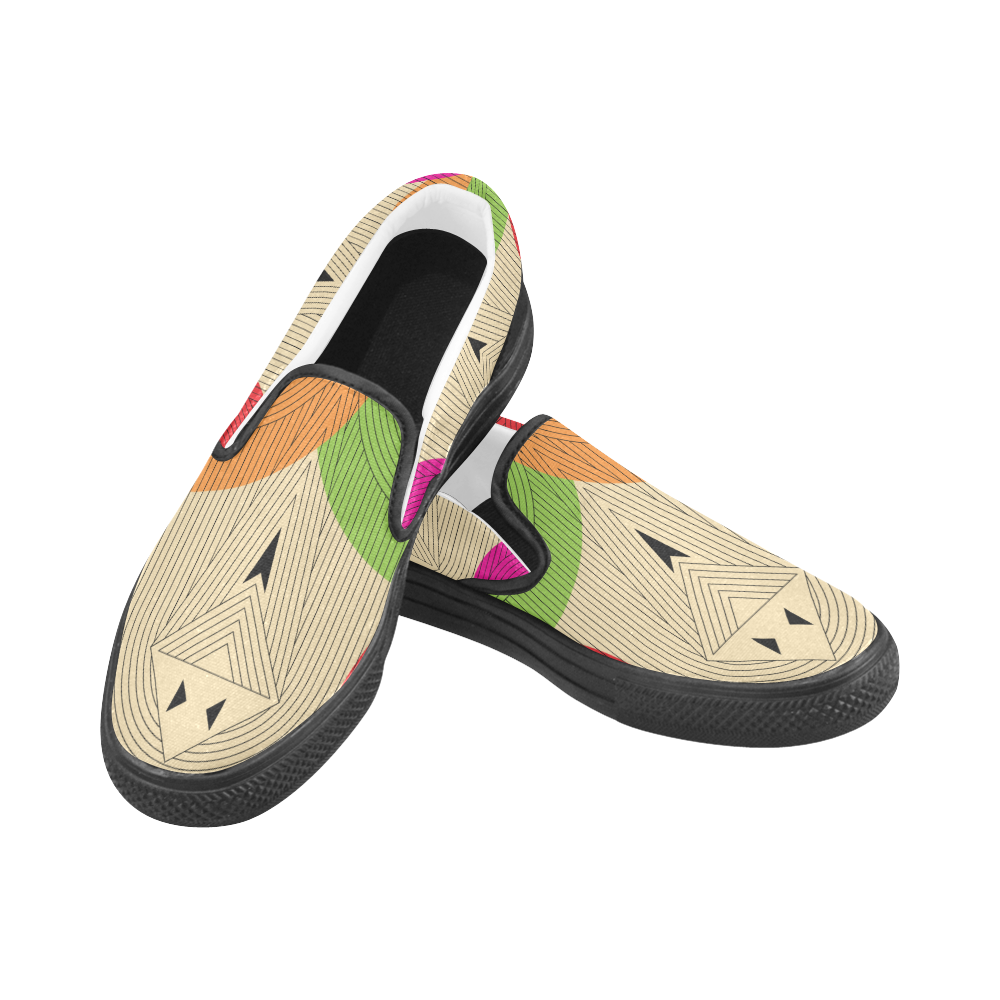Aztec Ancient Tribal Men's Slip-on Canvas Shoes (Model 019)