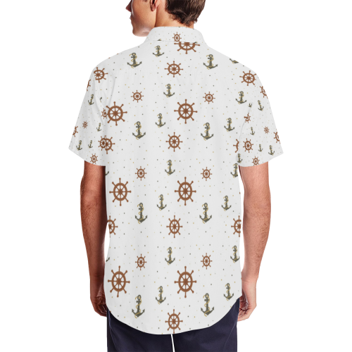 Anchor Men's Short Sleeve Shirt with Lapel Collar (Model T54)