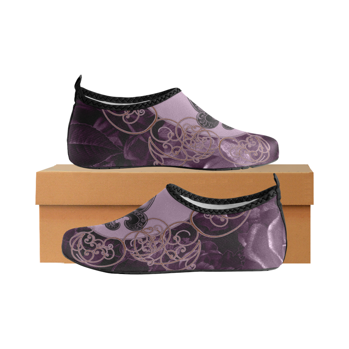 Flowers in soft violet colors Men's Slip-On Water Shoes (Model 056)