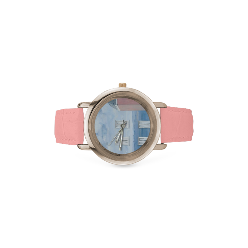 SKY Women's Rose Gold Leather Strap Watch(Model 201)