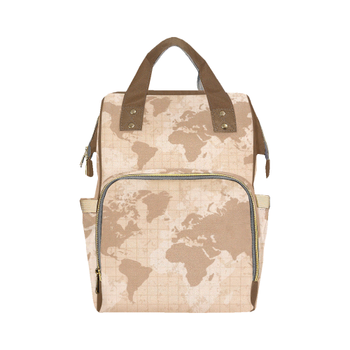World Map Multi-Function Diaper Backpack/Diaper Bag (Model 1688)