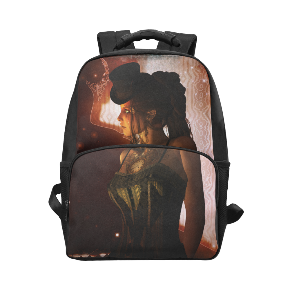 Beautiful steampunk women Unisex Laptop Backpack (Model 1663)