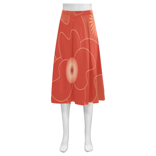 Flowers A0, B0, C4, Mnemosyne Women's Crepe Skirt (Model D16)
