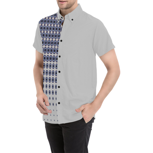Halftone Gray Men's All Over Print Short Sleeve Shirt (Model T53)