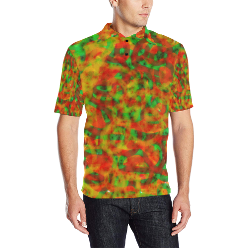 Funny Colorful Pattern Men's All Over Print Polo Shirt (Model T55)