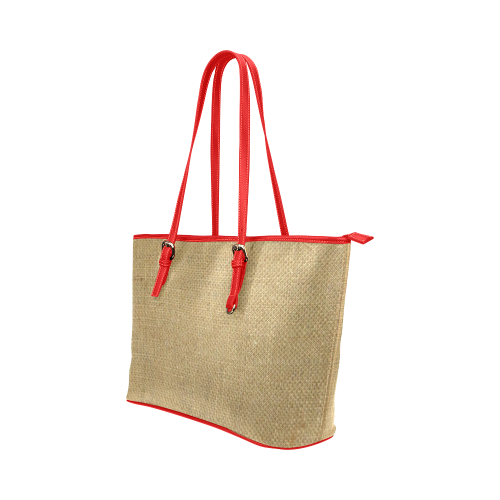Burlap Coffee Sack Leather Tote Bag/Large (Model 1651)