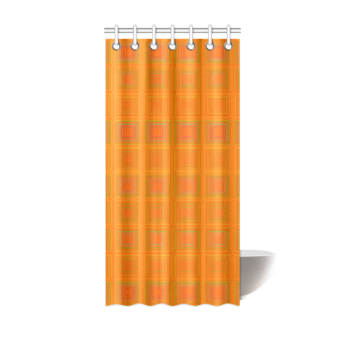 Orange multiple squares Shower Curtain 36"x72"