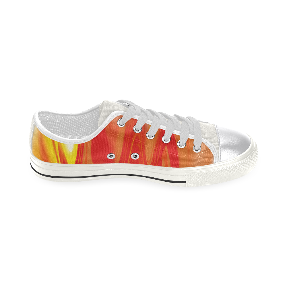 Flames Women's Classic Canvas Shoes (Model 018)