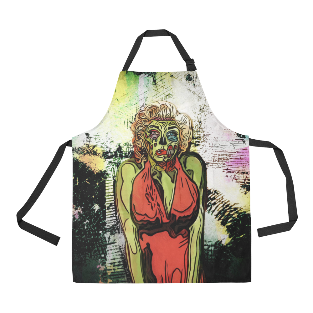 Distressed Zombie Beauty All Over Print Apron