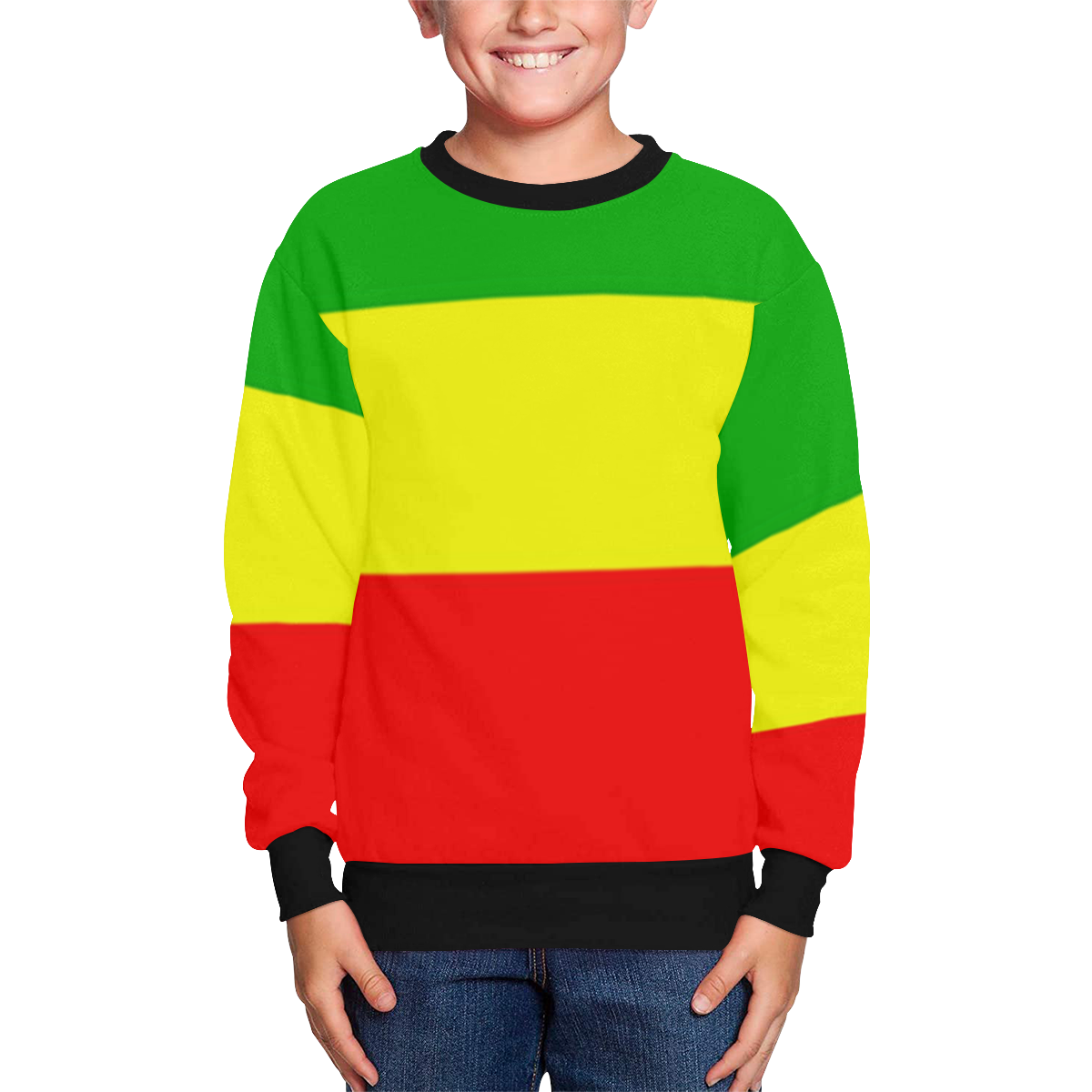 RASTA ONE LOVE Kids' All Over Print Sweatshirt (Model H37)