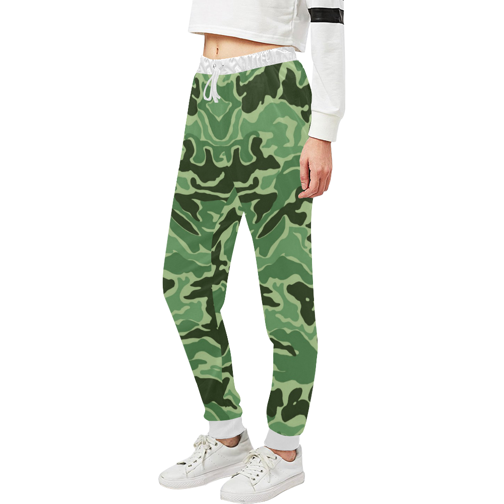 CAMOUFLAGE-GREEN Unisex All Over Print Sweatpants (Model L11)