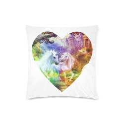 Unicorn Heart Pillow Custom Zippered Pillow Case 16"x16" (one side)