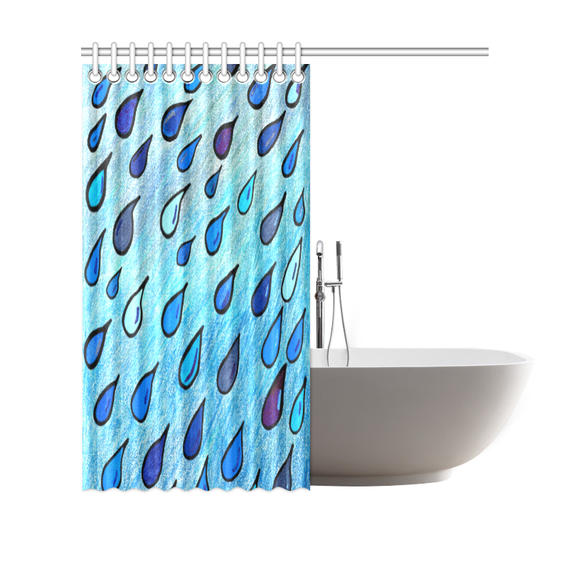 Raindrops Shower Curtain 69"x70"