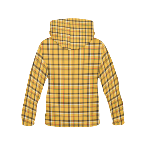 Yellow Tartan (Plaid) All Over Print Hoodie for Women (USA Size) (Model H13)