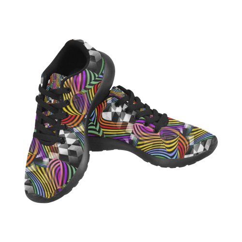 3D Rainbow Pop by Nico Bielow Men’s Running Shoes (Model 020)