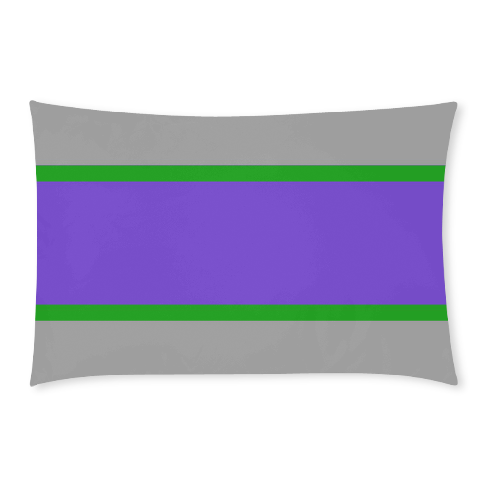 Purple, Gray and Green Stripes 3-Piece Bedding Set