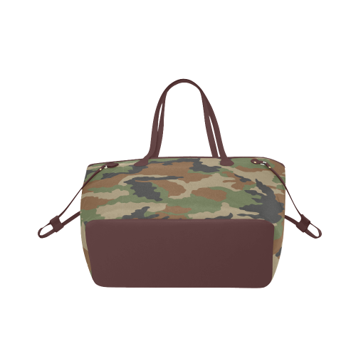 Woodland Camo Pattern Clover Canvas Tote Bag (Model 1661)