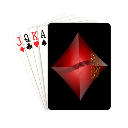 Diamond Las Vegas Playing Card Shape on Black Playing Cards 2.5"x3.5"