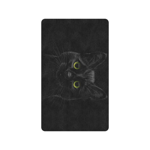 Black Cat Doormat 30"x18" (Black Base)