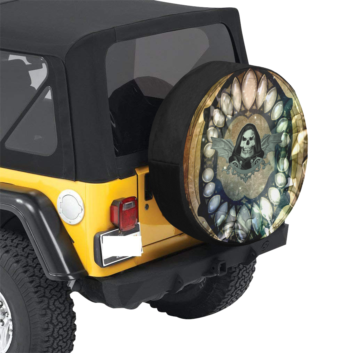 Awesome scary skull 32 Inch Spare Tire Cover
