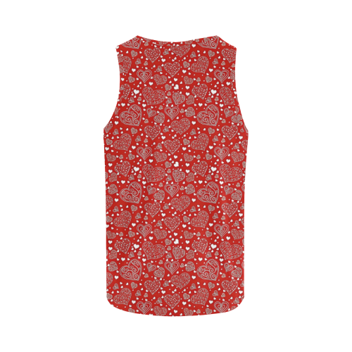 red white hearts All Over Print Tank Top for Women (Model T43)