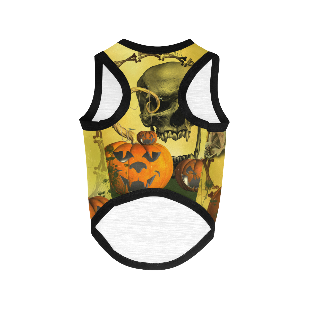 Halloween, funny pumpkins with skull All Over Print Pet Tank Top