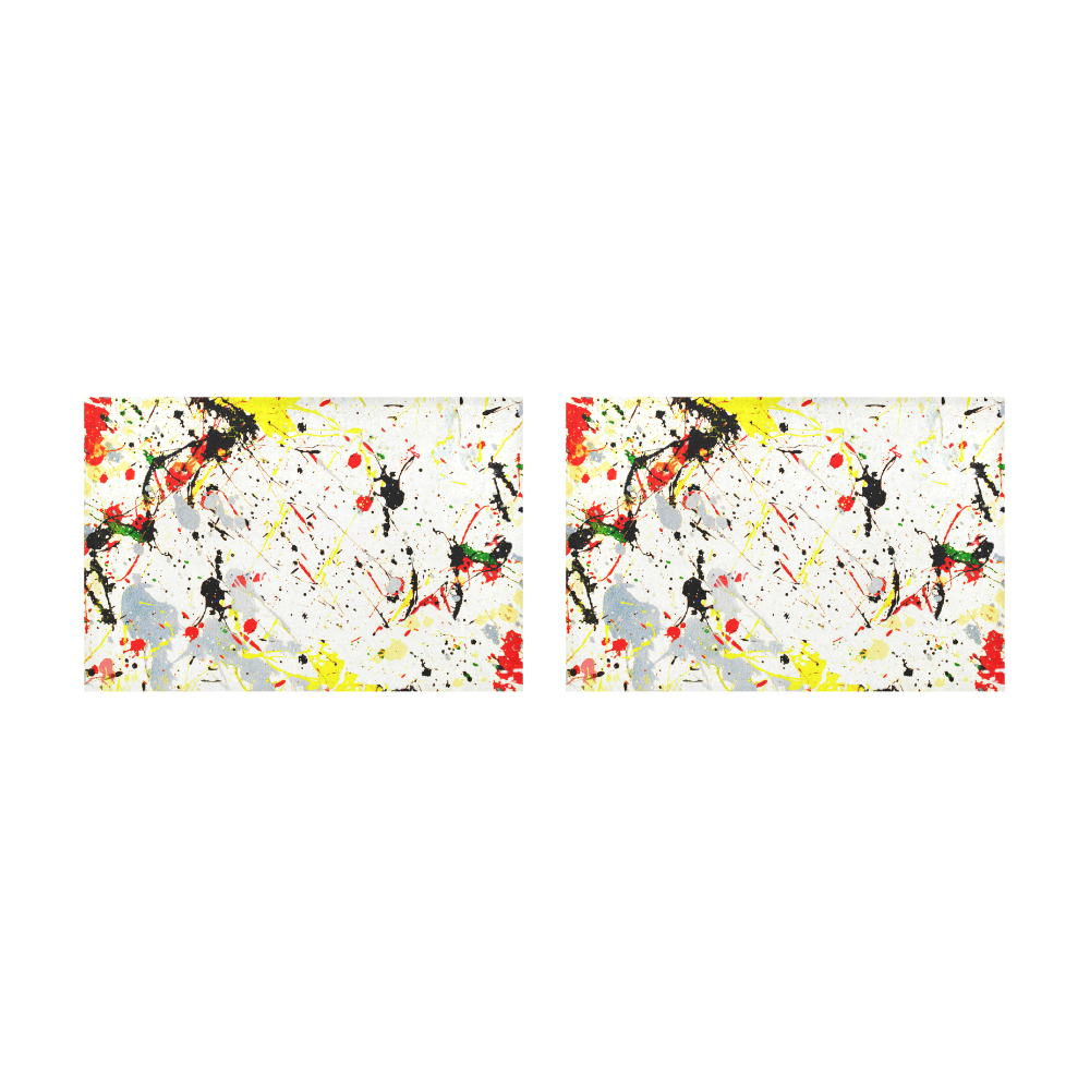 Yellow & Black Paint Splatter Placemat 12’’ x 18’’ (Two Pieces)