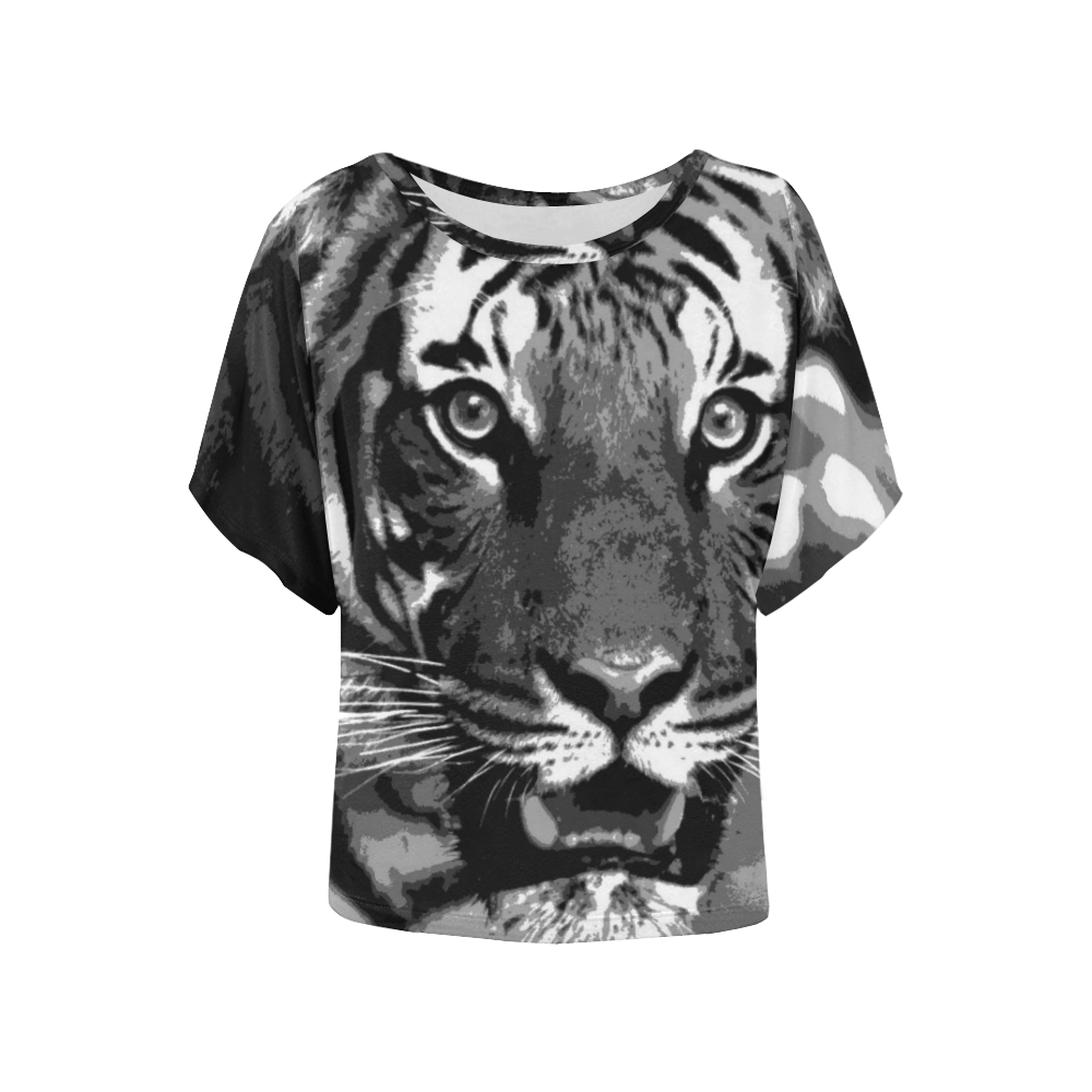 TIGER 15 Women's Batwing-Sleeved Blouse T shirt (Model T44)
