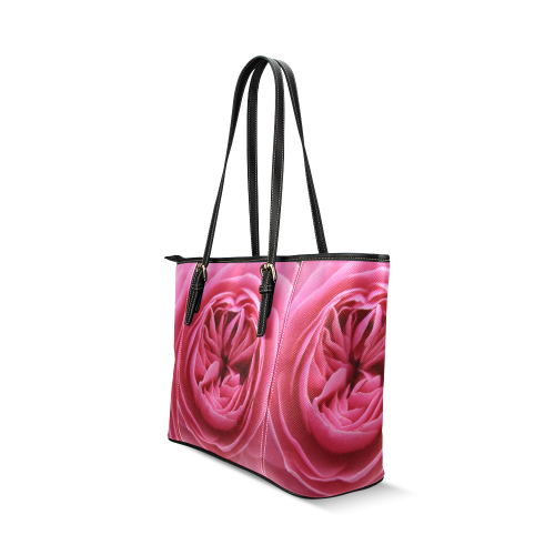 Rose Fleur Macro Leather Tote Bag/Large (Model 1640)