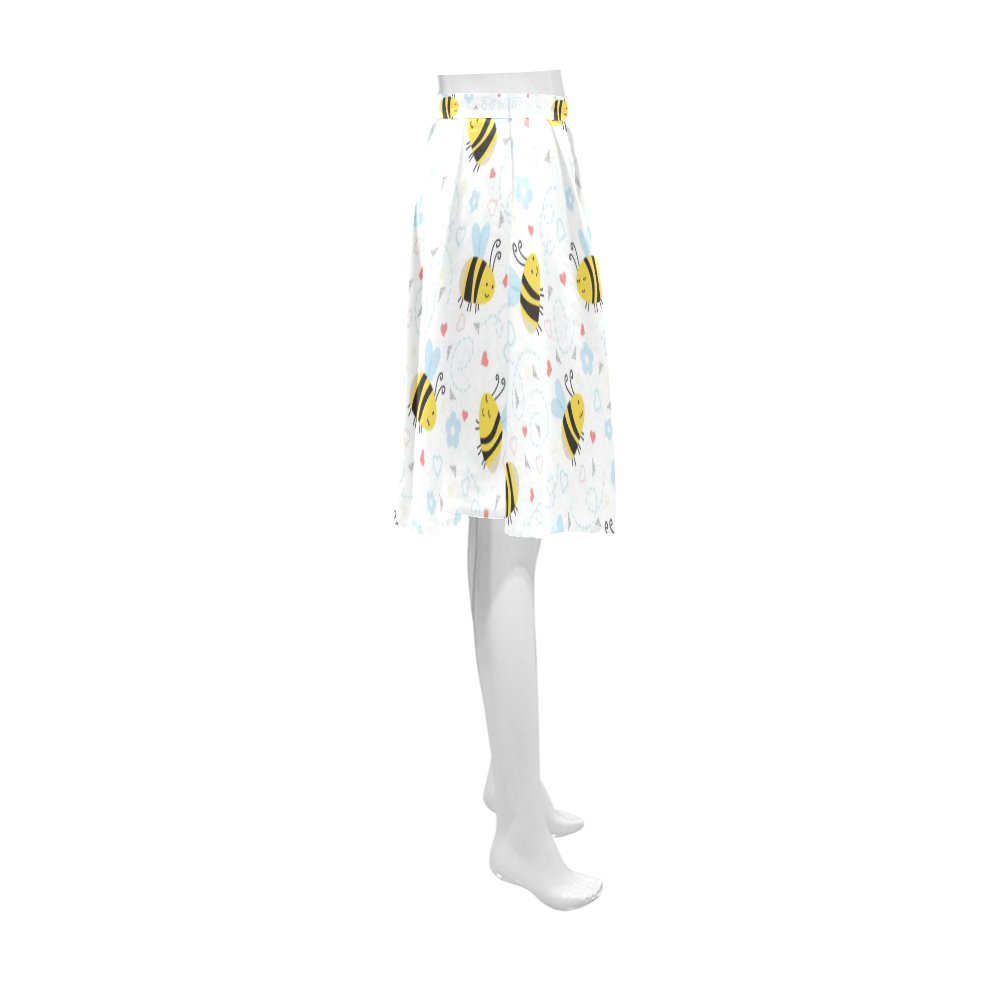 Cute Bee Pattern Athena Women's Short Skirt (Model D15)