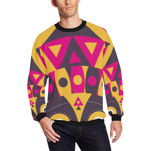 aboriginal tribal All Over Print Crewneck Sweatshirt for Men/Large (Model H18)