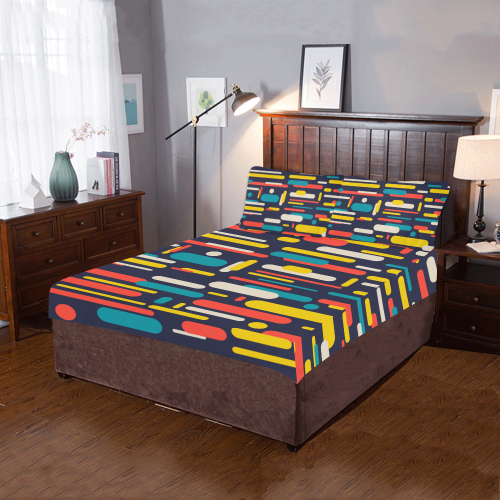 Colorful Rectangles 3-Piece Bedding Set