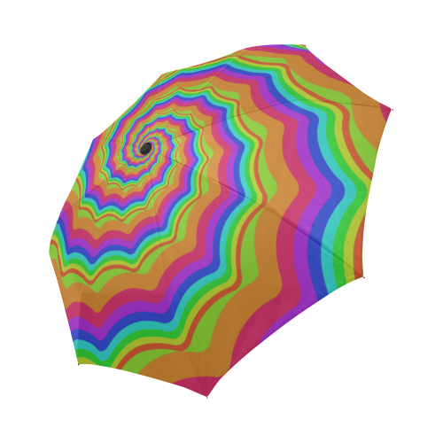 Rainbow spiral Auto-Foldable Umbrella (Model U04)