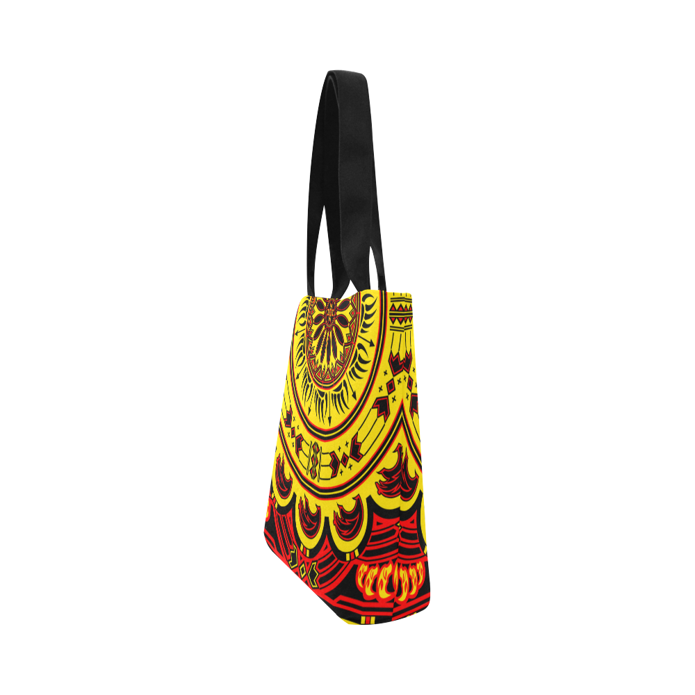 Sun Bear Yellow/Red Canvas Tote Bag (Model 1657)