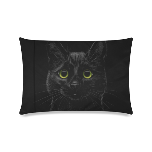 Black Cat Custom Zippered Pillow Case 16"x24"(Twin Sides)