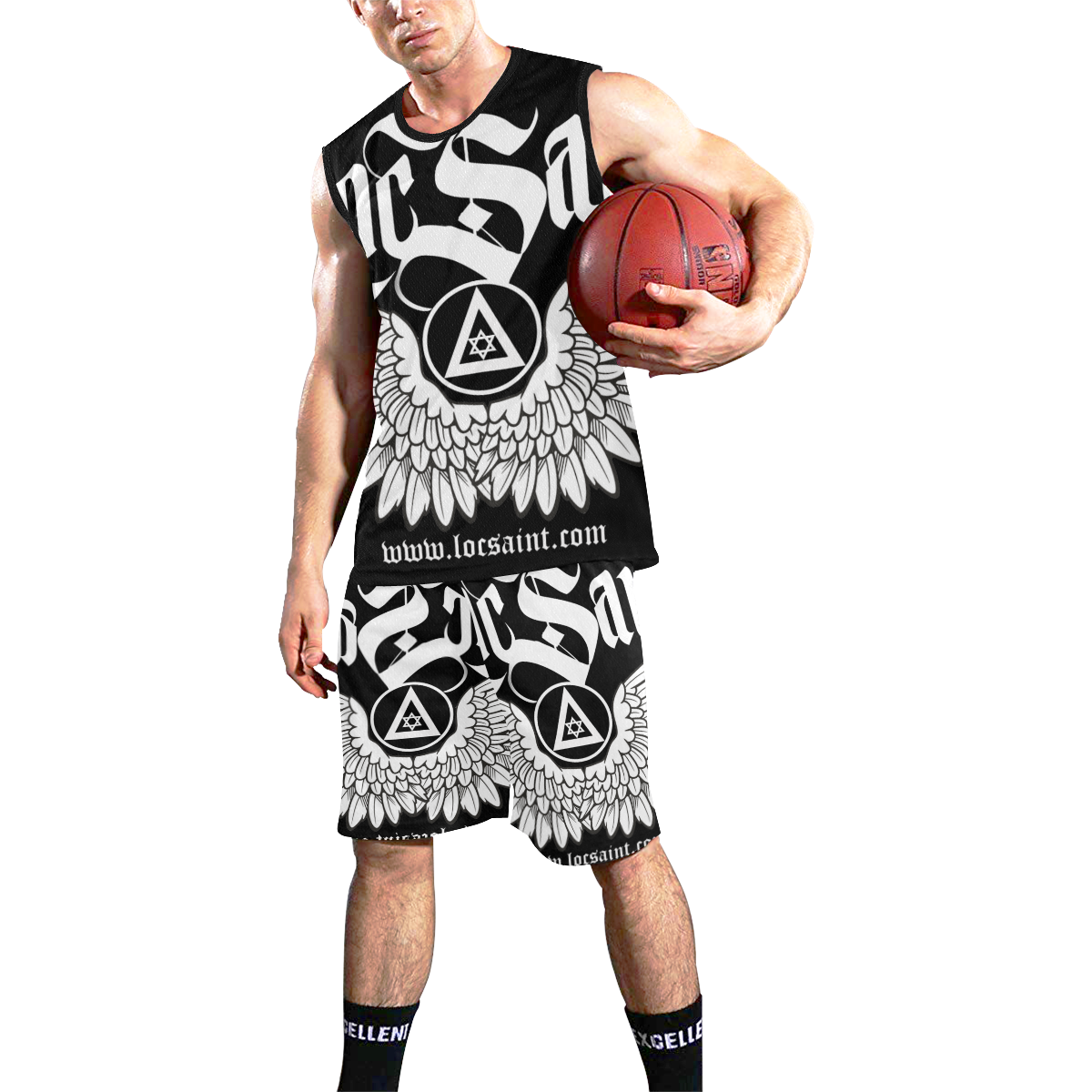 "Wings & Halo" Work Out Set All Over Print Basketball Uniform