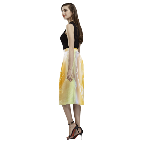 Soft yellow roses Aoede Crepe Skirt (Model D16)