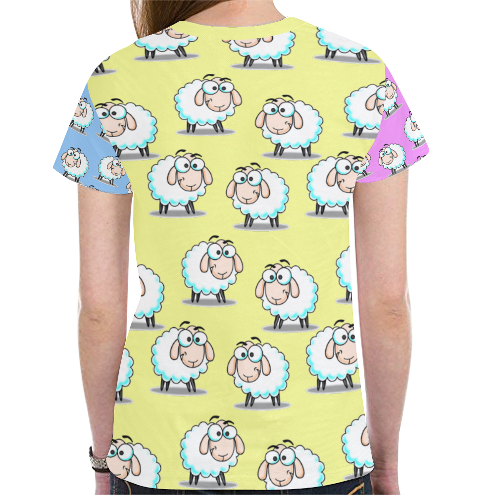 Sheep New All Over Print T-shirt for Women (Model T45)