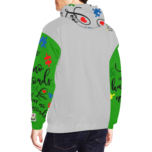 Fairlings Delight's Autism- Love has no words Men's Hoodie 53086Ff3 All Over Print Hoodie for Men (USA Size) (Model H13)